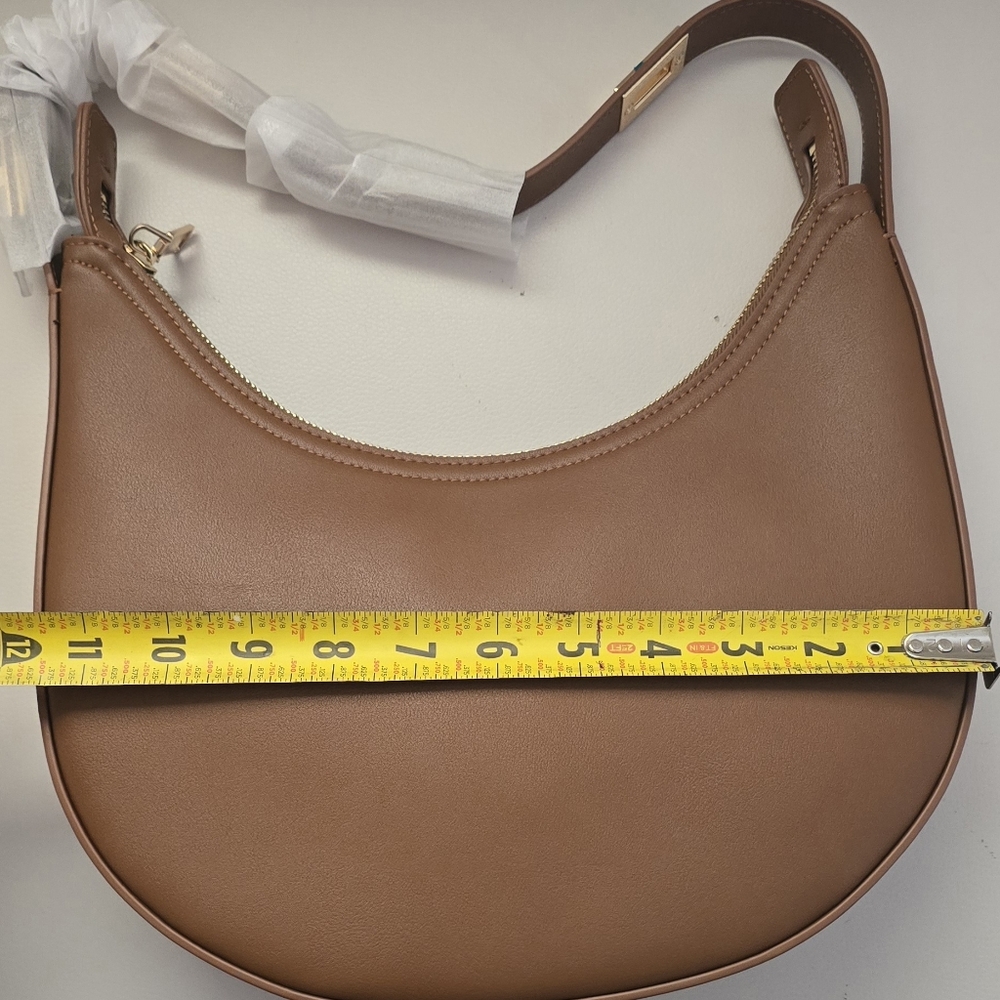 Unbranded Classic Brown Crescent Shoulder Bag - Picture 3 of 6